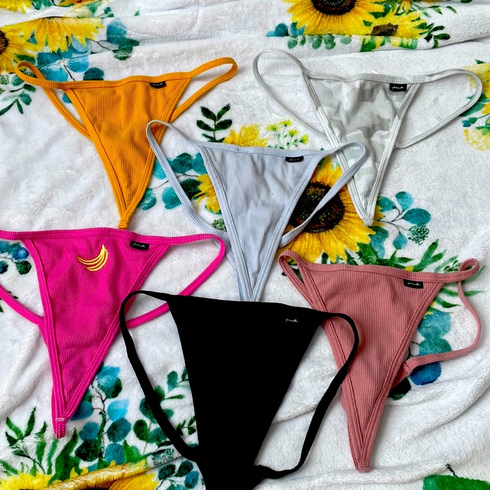Victorias secret PINK 💖NEW💖 6-pc v-string thongs bundle!